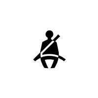 Front and rear seat belt reminder warning light (depending on the vehicle)