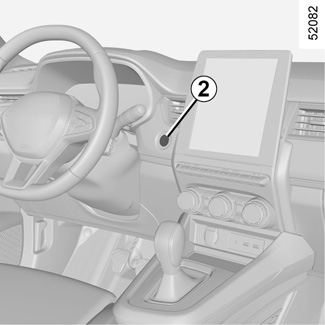 E-GUIDE.RENAULT.COM / Arkana / STARTING, STOPPING THE ENGINE: vehicle with  card