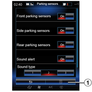 E-GUIDE.RENAULT.COM / R-LINK2 / Vehicle / PARKING AIDS